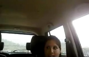 vrij indiase zuigen haan in de auto