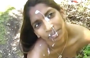 Pretty Indian Gets A Facial Outdoors POV