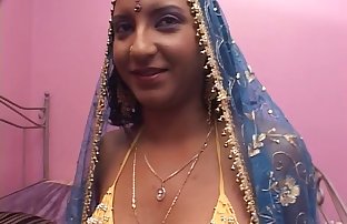 Big boobs Indian babe in bed sucking and fucking white guy\'s dick