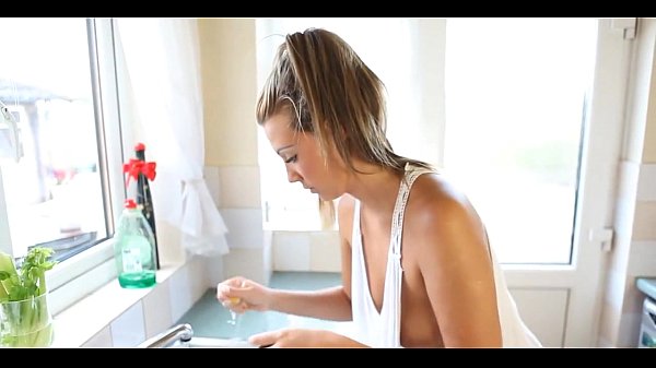 Latinas Boob Spills Out While She'_s Cleaning