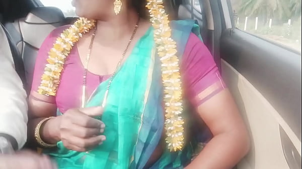 Indian car sex.housewife with husbend'_s father long drive for fucking. Telugu dirty talks.