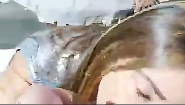 Showing off her perfect ass until she receives a penis