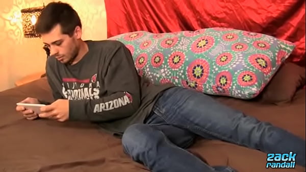 ZackRandall: Caleb Grey Strokes His Hairy Cock While Watching A Sexy British Lad