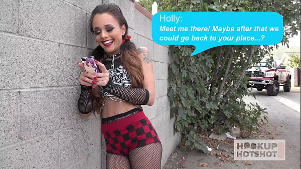 Tiny Goth Girl Holly Hendrix'_s Pushes A Huge Cock Up Her Ass