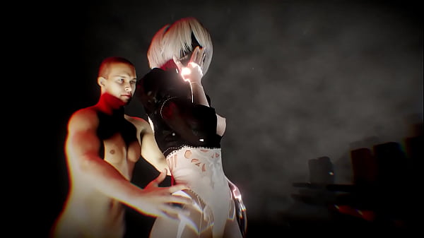 YoRHa 2B Sex Robot in uno spettacolo di sesso BDSM | Parodia porno di Nier Automata