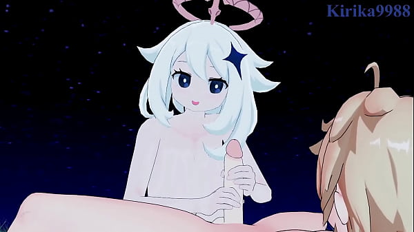 Paimon und Lumine und Aether haben intensiven Sex. - Genshin Impact Hentai