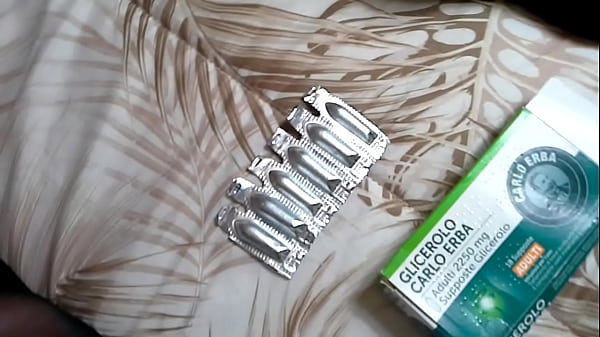 Glycerin suppositories shoved in the ass with a vibrator