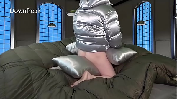 Satin Pillow Humping and Cum on Super Puff Jacket
